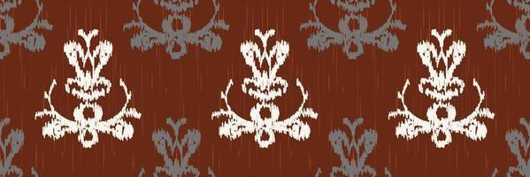 bordado escandinavo de damasco ikat, patrón sin costuras ikat, natividad étnica textil digital diseño asiático arte antiguo para estampados tela saree mughal franjas textura kurti kurtis kurtas vector