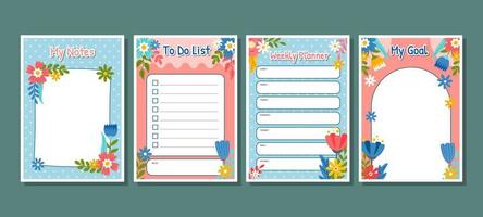 Spring Journal Template vector