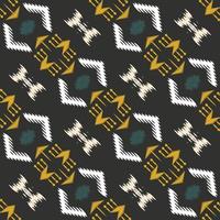 motivo textil batik ikat damasco patrón sin costuras diseño vectorial digital para imprimir saree kurti borneo borde de tela símbolos de pincel muestras elegantes vector