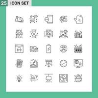 Mobile Interface Line Set of 25 Pictograms of engagment ring engagment saw ring development Editable Vector Design Elements