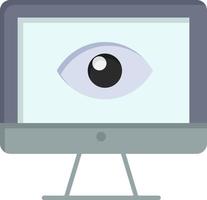 Monitor Online Privacy Surveillance Video Watch  Flat Color Icon Vector icon banner Template