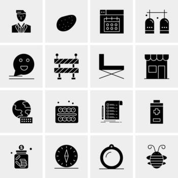 16 iconos de negocios universales vector ilustración de icono creativo para usar en proyectos relacionados con la web y dispositivos móviles