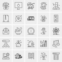 25 iconos de negocios universales vector ilustración de icono creativo para usar en proyectos relacionados con la web y dispositivos móviles