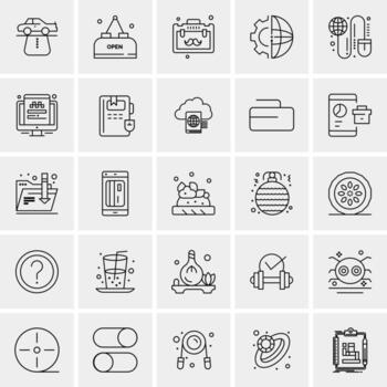 25 iconos de negocios universales vector ilustración de icono creativo para usar en proyectos relacionados con la web y dispositivos móviles