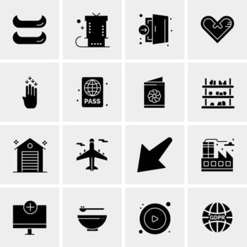 16 iconos de negocios universales vector ilustración de icono creativo para usar en proyectos relacionados con la web y dispositivos móviles