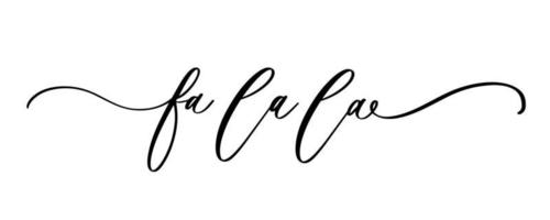 Fa la la - Christmas word Continuous one line calligraphy. Minimalistic handwriting with white background. vector