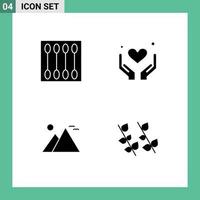 Universal Icon Symbols Group of 4 Modern Solid Glyphs of beauty egypt makeup love landmark Editable Vector Design Elements