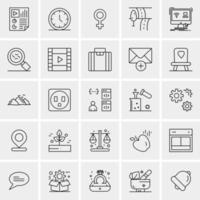 25 iconos de negocios universales vector ilustración de icono creativo para usar en proyectos relacionados con la web y dispositivos móviles