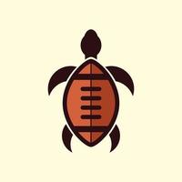 logotipo de tortuga con caparazón en forma de pelota de rugby vector