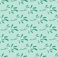 Seamless pattern with mistletoe branches. Christmas background, beautiful botanical ornament. Vector illustration for paper, textile, scrapbooking.