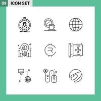 9 Creative Icons Modern Signs and Symbols of arrow bulb time brainstorming world Editable Vector Design Elements