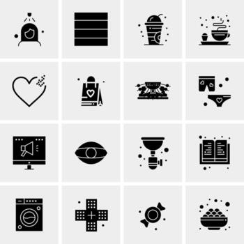 16 iconos de negocios universales vector ilustración de icono creativo para usar en proyectos relacionados con la web y dispositivos móviles