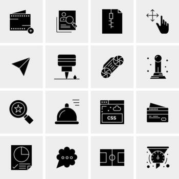 16 iconos de negocios universales vector ilustración de icono creativo para usar en proyectos relacionados con la web y dispositivos móviles
