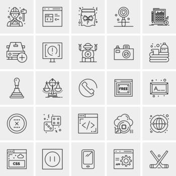 25 iconos de negocios universales vector ilustración de icono creativo para usar en proyectos relacionados con la web y dispositivos móviles