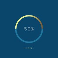 50 percent golden loading bar, gold upload UI,UX premium design bar, gold pendind load of process symbol, a loading tap menu UI, use for Download progress, web design template vector