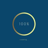 100 percent golden loading bar, gold upload UI,UX premium design bar, gold pendind load of process symbol, a loading tap menu UI, use for Download progress vector