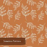 vintage seamless pattern with hand-drawn leaves vector