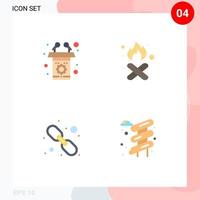 Set of 4 Commercial Flat Icons pack for podium hyperlink speech garbage web Editable Vector Design Elements