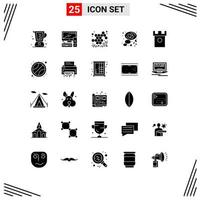 Set of 25 Modern UI Icons Symbols Signs for ancient love pc heart viscous Editable Vector Design Elements