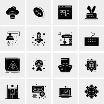 16 iconos de negocios universales vector ilustración de icono creativo para usar en proyectos relacionados con la web y dispositivos móviles