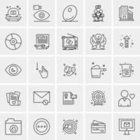 25 iconos de negocios universales vector ilustración de icono creativo para usar en proyectos relacionados con la web y dispositivos móviles