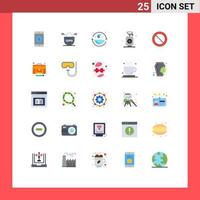 Set of 25 Vector Flat Colors on Grid for ban gas secure cook environmental protection Editable Vector Design Elements