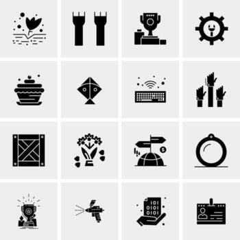 16 iconos de negocios universales vector ilustración de icono creativo para usar en proyectos relacionados con la web y dispositivos móviles