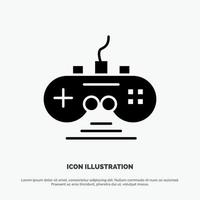 Controller Game Game Controller Gamepad Solid Black Glyph Icon vector