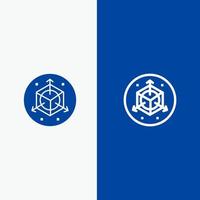 Scale Modification Design 3d Line and Glyph Solid icon Blue banner vector