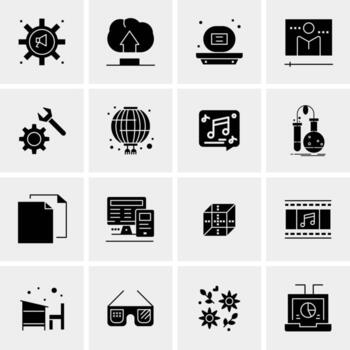 16 iconos de negocios universales vector ilustración de icono creativo para usar en proyectos relacionados con la web y dispositivos móviles