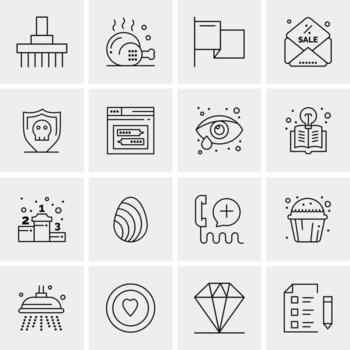 16 iconos de negocios universales vector ilustración de icono creativo para usar en proyectos relacionados con la web y dispositivos móviles