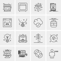 16 iconos de negocios universales vector ilustración de icono creativo para usar en proyectos relacionados con la web y dispositivos móviles