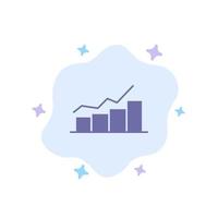 Growth Chart Flowchart Graph Increase Progress Blue Icon on Abstract Cloud Background vector