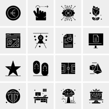 16 iconos de negocios universales vector ilustración de icono creativo para usar en proyectos relacionados con la web y dispositivos móviles