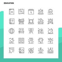 conjunto de iconos de línea de educación conjunto 25 iconos diseño de estilo minimalista vectorial conjunto de iconos negros paquete de pictogramas lineales vector