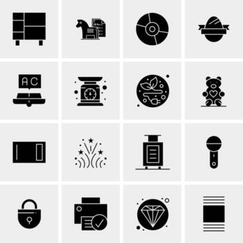 16 iconos de negocios universales vector ilustración de icono creativo para usar en proyectos relacionados con la web y dispositivos móviles