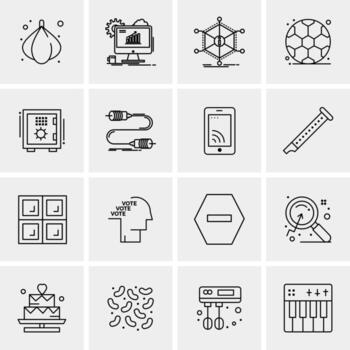16 iconos de negocios universales vector ilustración de icono creativo para usar en proyectos relacionados con la web y dispositivos móviles