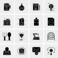 16 iconos de negocios universales vector ilustración de icono creativo para usar en proyectos relacionados con la web y dispositivos móviles