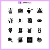 16 Icons in Solid Style Glyph Symbols on White Background Creative Vector Signs for Web mobile and Print Creative Black Icon vector background