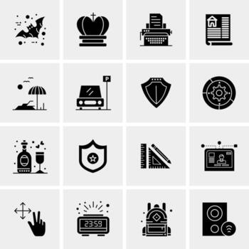16 iconos de negocios universales vector ilustración de icono creativo para usar en proyectos relacionados con la web y dispositivos móviles