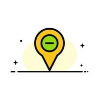 Location Map Navigation Pin minus  Business Flat Line Filled Icon Vector Banner Template