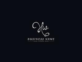 Creative Hw Signature Logo, Unique Hw Logo Letter Vector