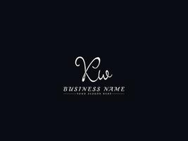 Initials Letter Kw K w Signature Logo Template vector