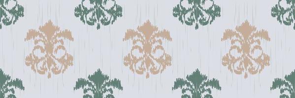 bordado escandinavo de damasco ikat, fondos tribales sin costura ikat, estilo antiguo textil digital diseño asiático arte antiguo para estampados tela saree mughal franjas textura kurti kurtis kurtas vector