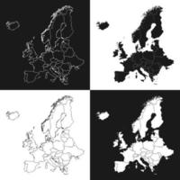 Europe map set. Vector illustration.