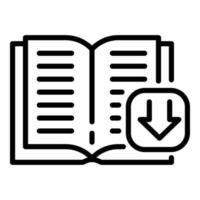Download digital book icon, outline style vector