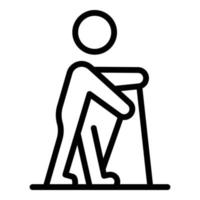 Man nordic walking icon, outline style vector