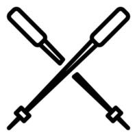 Nordic walking sticks icon, outline style vector