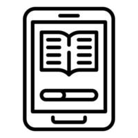 icono de libro electrónico, estilo de contorno vector