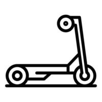 icono de scooter eléctrico de acero, estilo de esquema vector